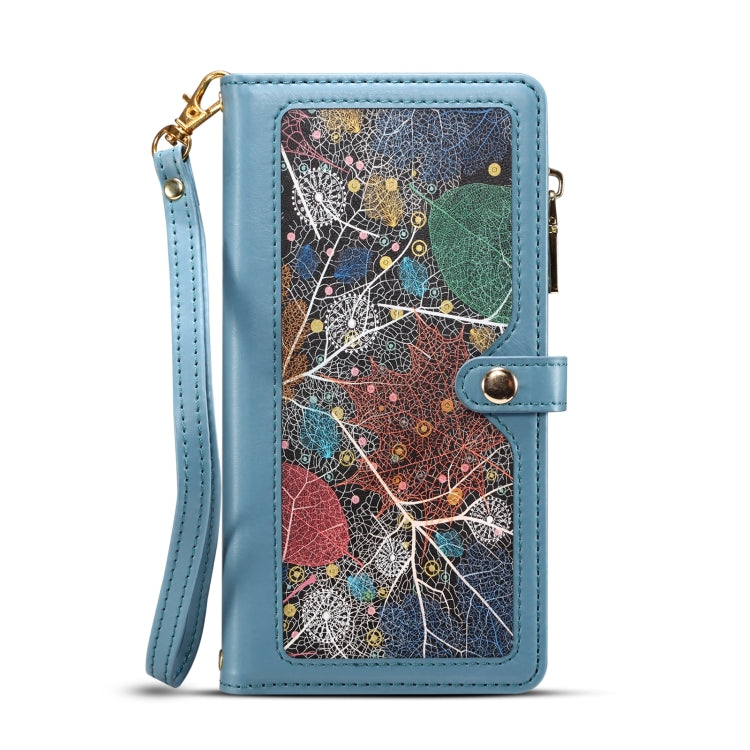 For iPhone 16 Pro Max ESEBLE Star Series Lanyard Zipper Wallet RFID Leather Case(Blue) - free shipping - PMC TechLife - Order now!
