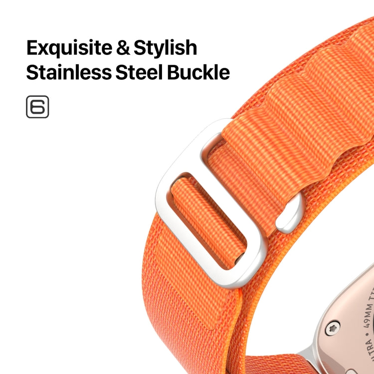 For Apple Watch Series 7 41mm DUX DUCIS GS Series Nylon Loop Watch Band(Orange) - Watch Bands by DUX DUCIS | Online Shopping South Africa | PMC Jewellery | Buy Now Pay Later Mobicred