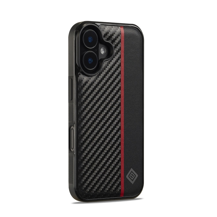 For iPhone 16 Plus LC.IMEEKE 3 in 1 Carbon Fiber Texture Shockproof Phone Case(Black) - iPhone 16 Plus Cases by LC.IMEEKE | Online Shopping South Africa | PMC Jewellery | Buy Now Pay Later Mobicred