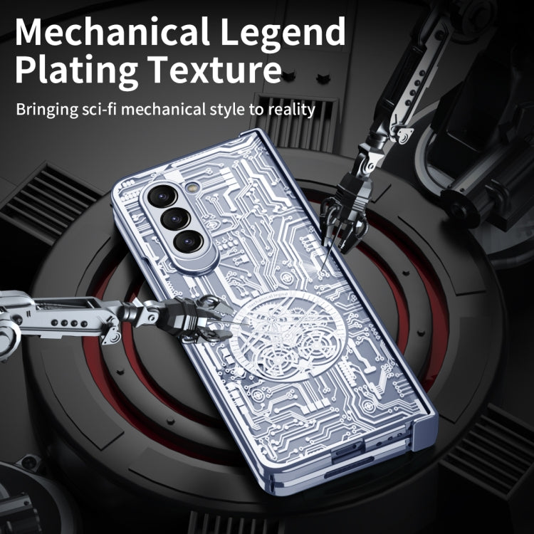 For Samsung Galaxy Z Fold5 Mechanical Legend Integrated Electroplating All-inclusive Phone Case(Blue) - Galaxy Z Fold5 Cases by PMC Jewellery | Online Shopping South Africa | PMC Jewellery | Buy Now Pay Later Mobicred