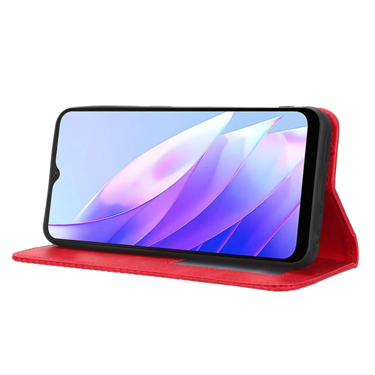 For Blackview A52 / A52 Pro Magnetic Buckle Retro Texture Leather Phone Case(Red) - More Brand by PMC TechLife | Online Shopping South Africa | PMC TechLife