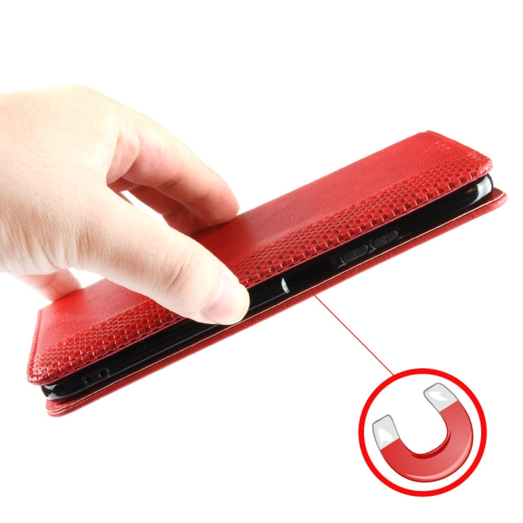 For Blackview A52 / A52 Pro Magnetic Buckle Retro Texture Leather Phone Case(Red) - More Brand by PMC TechLife | Online Shopping South Africa | PMC TechLife