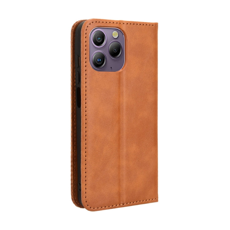 For Blackview A96 Magnetic Buckle Retro Texture Leather Phone Case(Brown) - More Brand by PMC Jewellery | Online Shopping South Africa | PMC Jewellery