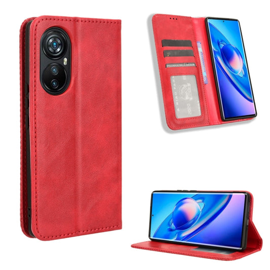 For Blackview A200 Pro Magnetic Buckle Retro Texture Leather Phone Case(Red) - More Brand by PMC Jewellery | Online Shopping South Africa | PMC Jewellery