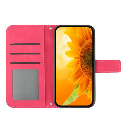 For Google Pixel 9 Pro Skin Feel Sun Flower Embossed Flip Leather Phone Case with Lanyard(Rose Red) - Google Cases by PMC Jewellery | Online Shopping South Africa | PMC Jewellery | Buy Now Pay Later Mobicred