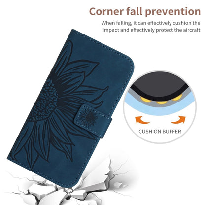 For Google Pixel 9 Pro Skin Feel Sun Flower Embossed Flip Leather Phone Case with Lanyard(Inky Blue) - Google Cases by PMC Jewellery | Online Shopping South Africa | PMC Jewellery | Buy Now Pay Later Mobicred