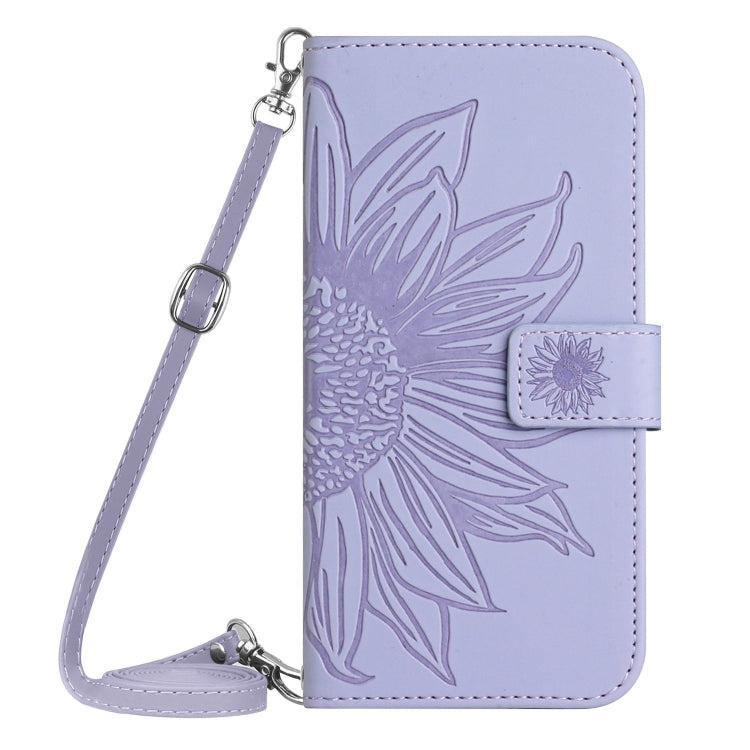 For Google Pixel 9 Skin Feel Sun Flower Embossed Flip Leather Phone Case with Lanyard(Purple) - Google Cases by PMC Jewellery | Online Shopping South Africa | PMC Jewellery | Buy Now Pay Later Mobicred