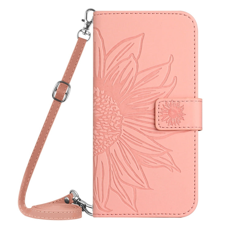 For Google Pixel 9 Skin Feel Sun Flower Embossed Flip Leather Phone Case with Lanyard(Pink) - Google Cases by PMC Jewellery | Online Shopping South Africa | PMC Jewellery | Buy Now Pay Later Mobicred