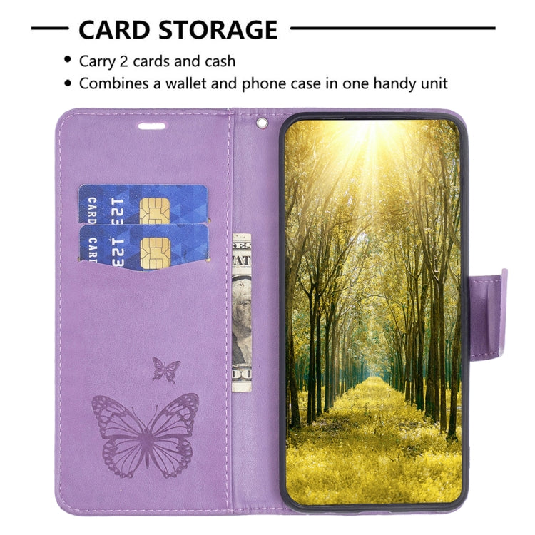 For Samsung Galaxy S23 FE 5G Embossing Two Butterflies Pattern Leather Phone Case(Purple) - Galaxy S23 FE 5G Cases by PMC Jewellery | Online Shopping South Africa | PMC Jewellery