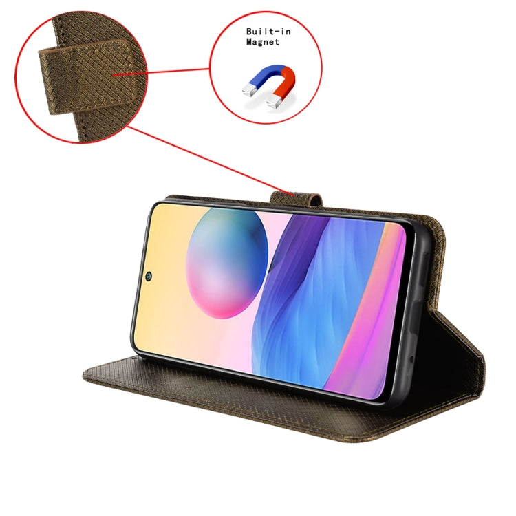 For Blackview A96 Diamond Texture Leather Phone Case(Brown) - More Brand by PMC TechLife | Online Shopping South Africa | PMC TechLife