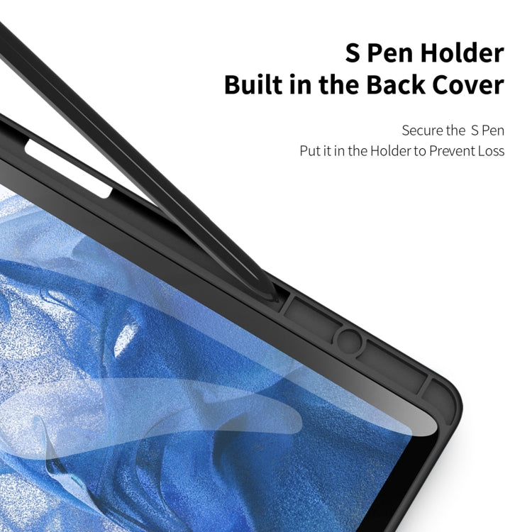 For Samsung Galaxy Tab S9 FE+ DUX DUCIS TOBY Series Antiskid Leather Tablet Case with Sleep / Wake-up Function(Black) - Galaxy Tab S9 FE+ by DUX DUCIS | Online Shopping South Africa | PMC Jewellery | Buy Now Pay Later Mobicred