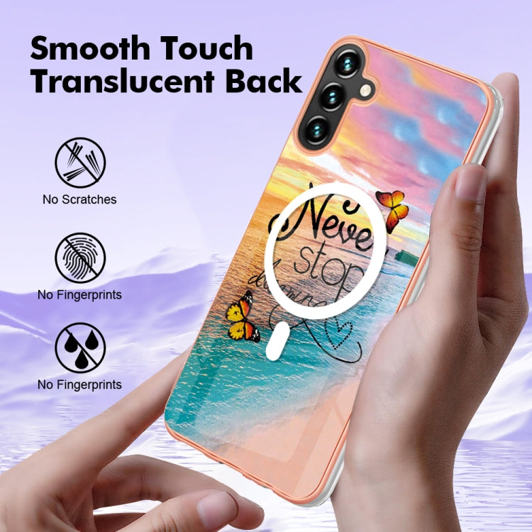 For Samsung Galaxy A34 5G Marble Pattern Dual-side IMD Magsafe TPU Phone Case(Dream Butterfly) - Galaxy Phone Cases by PMC Jewellery | Online Shopping South Africa | PMC Jewellery