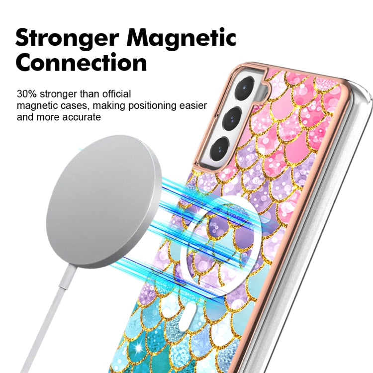 For Samsung Galaxy S21 FE 5G Marble Pattern Dual-side IMD Magsafe TPU Phone Case(Colorful Scales) - Galaxy Phone Cases by PMC Jewellery | Online Shopping South Africa | PMC Jewellery