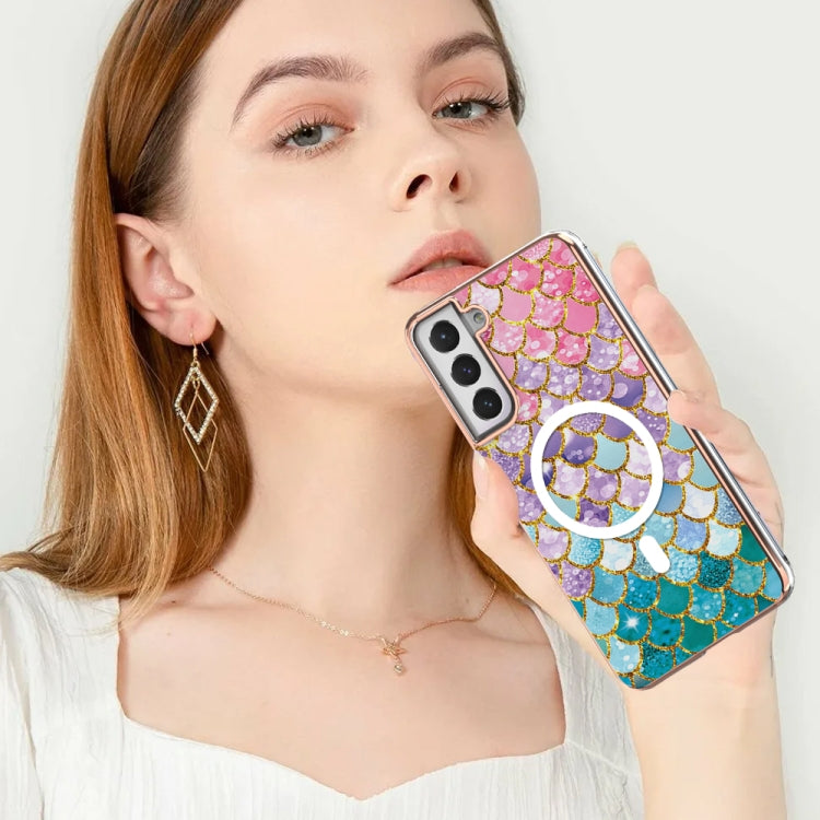 For Samsung Galaxy S21 FE 5G Marble Pattern Dual-side IMD Magsafe TPU Phone Case(Colorful Scales) - Galaxy Phone Cases by PMC Jewellery | Online Shopping South Africa | PMC Jewellery