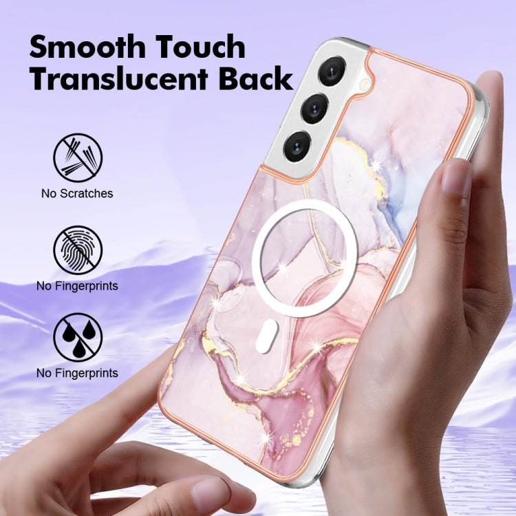 For Samsung Galaxy S22+ 5G Marble Pattern Dual-side IMD Magsafe TPU Phone Case(Rose Gold 005) - Galaxy S22+ 5G Cases by PMC Jewellery | Online Shopping South Africa | PMC Jewellery | Buy Now Pay Later Mobicred