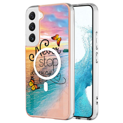 For Samsung Galaxy S23+ 5G Marble Pattern Dual-side IMD Magsafe TPU Phone Case(Dream Butterfly) - Galaxy S23+ 5G Cases by PMC Jewellery | Online Shopping South Africa | PMC Jewellery