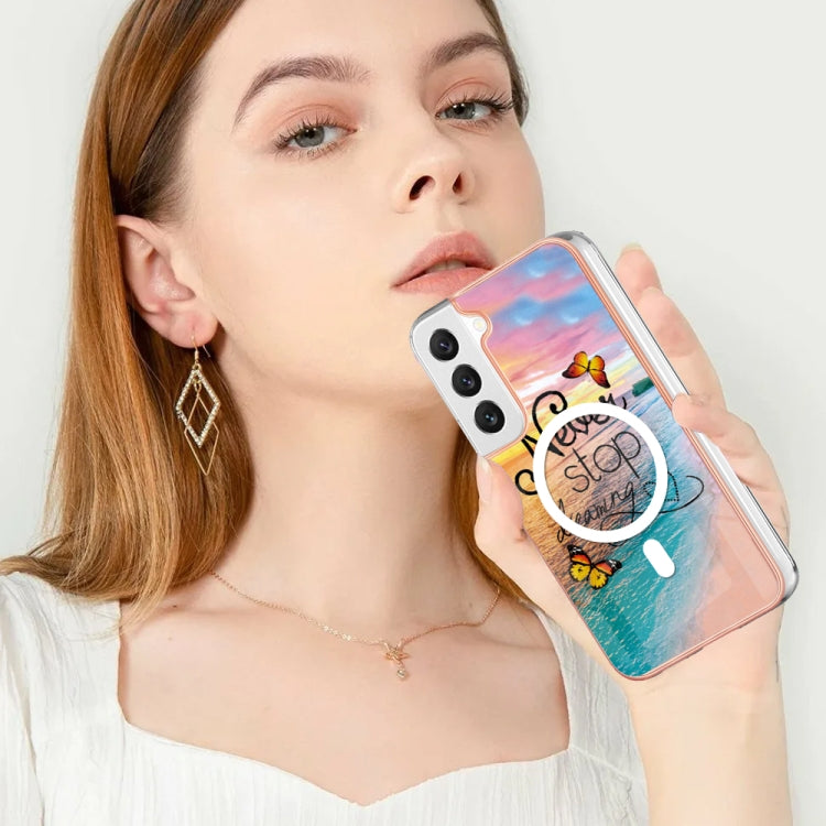 For Samsung Galaxy S23+ 5G Marble Pattern Dual-side IMD Magsafe TPU Phone Case(Dream Butterfly) - Galaxy S23+ 5G Cases by PMC Jewellery | Online Shopping South Africa | PMC Jewellery