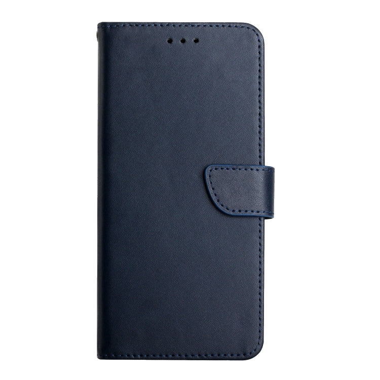 For OPPO A18 / A38 4G HT02 Genuine Leather Fingerprint-proof Flip Phone Case(Blue) - A18 Cases by PMC Jewellery | Online Shopping South Africa | PMC Jewellery | Buy Now Pay Later Mobicred