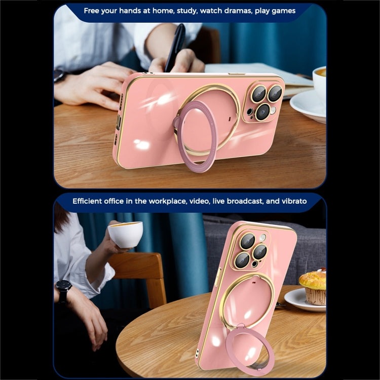 For iPhone XS Max Multifunction Electroplating MagSafe Holder Phone Case(White) - More iPhone Cases by PMC TechLife | Online Shopping South Africa | PMC TechLife