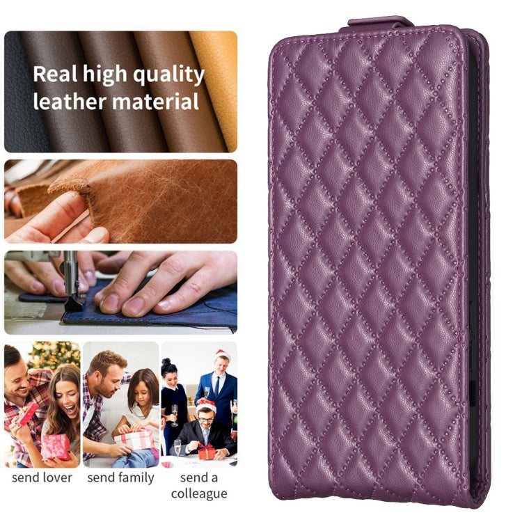 For Nokia G310 Diamond Lattice Vertical Flip Leather Phone Case(Dark Purple) - Nokia Cases by PMC Jewellery | Online Shopping South Africa | PMC Jewellery | Buy Now Pay Later Mobicred