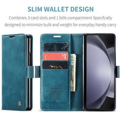 For Samsung Galaxy Z Fold5 CaseMe-013 Multifunctional Retro Frosted Leather Phone Case(Blue) - Galaxy Z Fold5 Cases by CaseMe | Online Shopping South Africa | PMC Jewellery | Buy Now Pay Later Mobicred