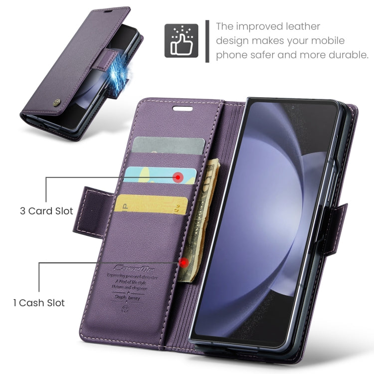 For Samsung Galaxy Z Fold5 CaseMe 023 Butterfly Buckle Litchi Texture RFID Anti-theft Leather Phone Case(Pearly Purple) - Galaxy Z Fold5 Cases by CaseMe | Online Shopping South Africa | PMC Jewellery | Buy Now Pay Later Mobicred