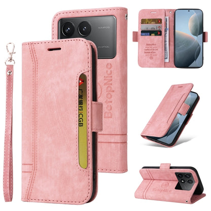 For Xiaomi Redmi K70 / K70 Pro 5G BETOPNICE Dual-side Buckle Leather Phone Case(Pink) - K70 Cases by BETOPNICE | Online Shopping South Africa | PMC Jewellery | Buy Now Pay Later Mobicred