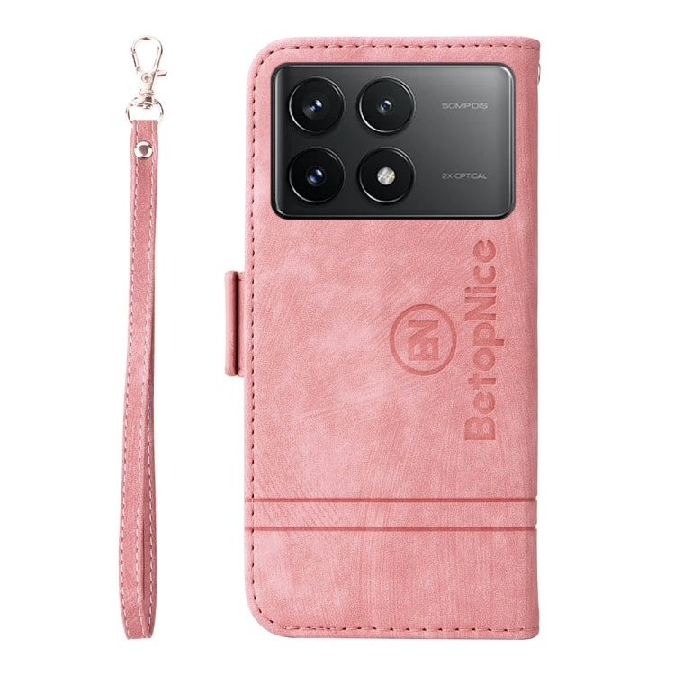 For Xiaomi Redmi K70 / K70 Pro 5G BETOPNICE Dual-side Buckle Leather Phone Case(Pink) - K70 Cases by BETOPNICE | Online Shopping South Africa | PMC Jewellery | Buy Now Pay Later Mobicred