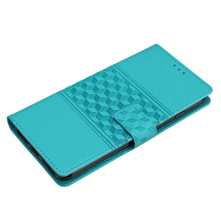 For iPhone 16e Diamond Embossed Skin Feel Leather Phone Case(Blue) - iPhone 16e Cases by PMC TechLife | Online Shopping South Africa | PMC TechLife | Buy Now Pay Later Mobicred