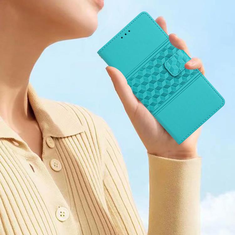 For iPhone 16e Diamond Embossed Skin Feel Leather Phone Case(Blue) - iPhone 16e Cases by PMC TechLife | Online Shopping South Africa | PMC TechLife | Buy Now Pay Later Mobicred