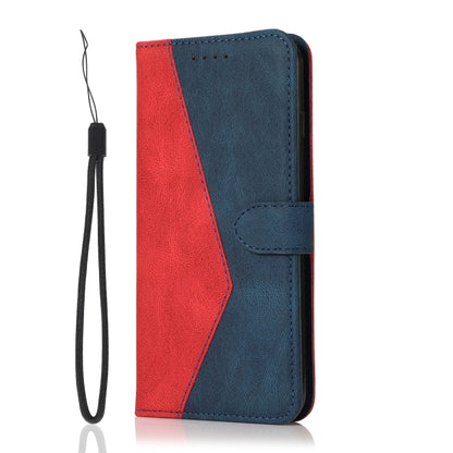 For iPhone 16 Plus Dual-color Stitching Leather Phone Case(Red Blue) - iPhone 16 Plus Cases by PMC Jewellery | Online Shopping South Africa | PMC Jewellery | Buy Now Pay Later Mobicred