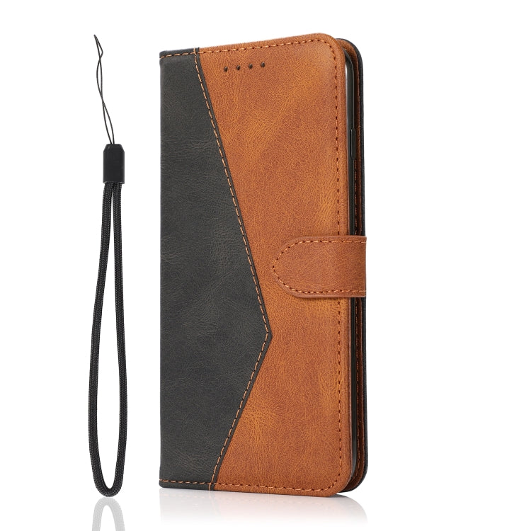 For iPhone 16 Pro Dual-color Stitching Leather Phone Case(Black Brown) - iPhone 16 Pro Cases by PMC TechLife | Online Shopping South Africa | PMC TechLife | Buy Now Pay Later Mobicred