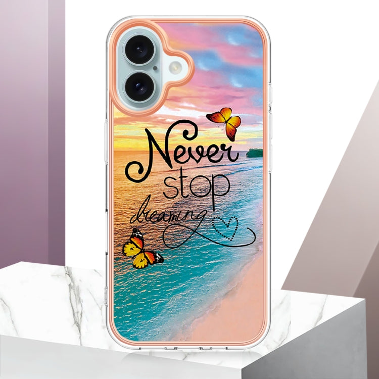 For iPhone 16 Plus Electroplating Pattern IMD TPU Shockproof Case(Dream Chasing Butterfly) - free shipping - PMC TechLife - Order now!