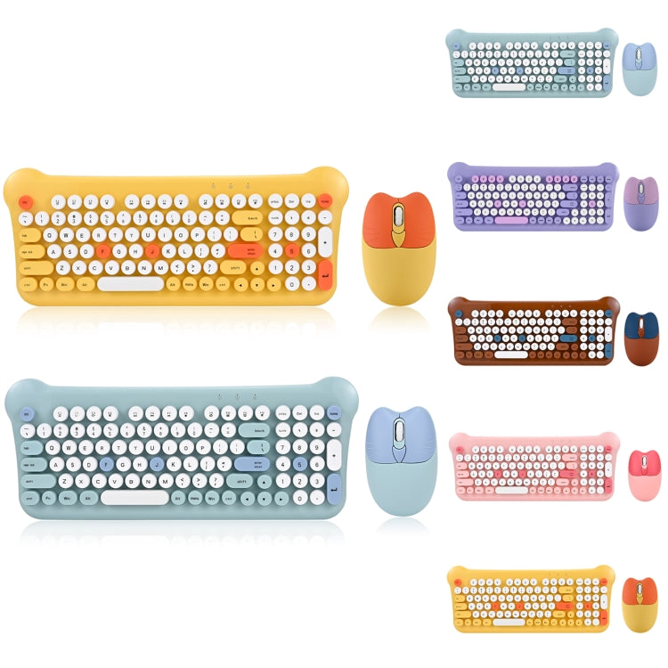 QW05 Mixed Color Portable 2.4G Wireless Keyboard Mouse Set(Brown) - free shipping - PMC Jewellery - Order now!