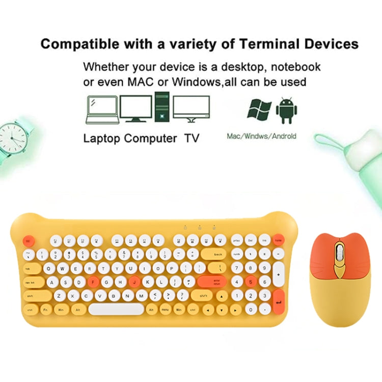 QW05 Mixed Color Portable 2.4G Wireless Keyboard Mouse Set(Pink) - Wireless Keyboard by PMC Jewellery | Online Shopping South Africa | PMC Jewellery | Buy Now Pay Later Mobicred