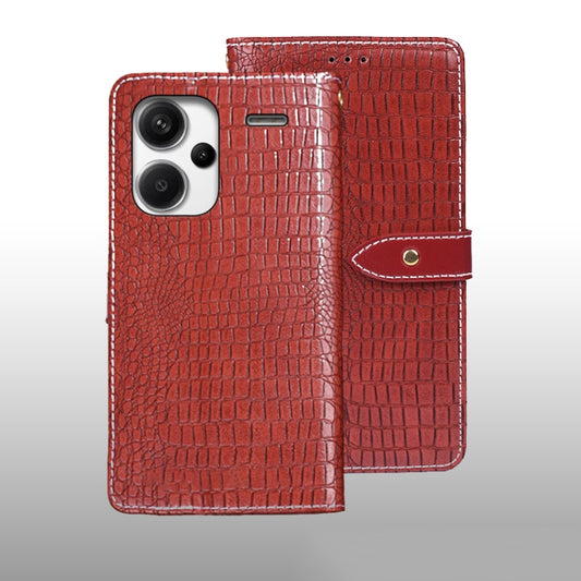 For Xiaomi Redmi Note 13 Pro+ 5G idewei Crocodile Texture Leather Phone Case(Red) - Note 13 Pro+ Cases by idewei | Online Shopping South Africa | PMC Jewellery | Buy Now Pay Later Mobicred