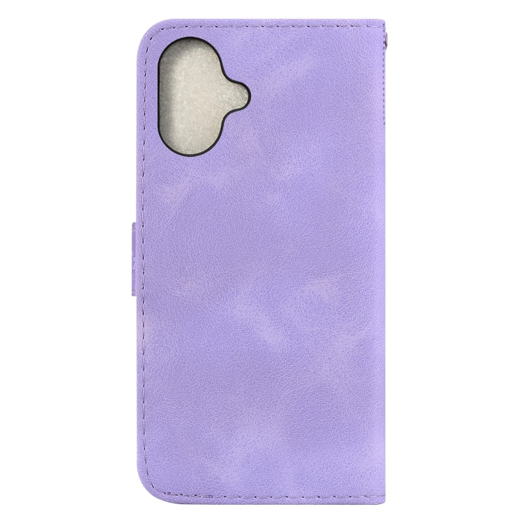 For iPhone 16 Plus Seven-shaped Embossed Leather Phone Case(Purple) - iPhone 16 Plus Cases by PMC TechLife | Online Shopping South Africa | PMC TechLife | Buy Now Pay Later Mobicred