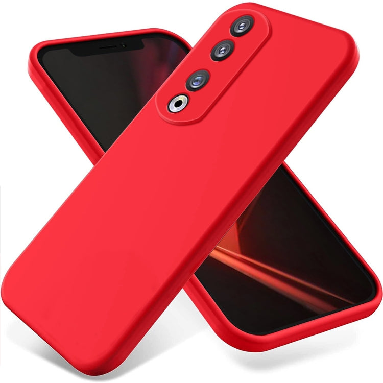 For Honor 90 Pro Pure Color Liquid Silicone Shockproof Phone Case(Red) - Honor Cases by PMC Jewellery | Online Shopping South Africa | PMC Jewellery | Buy Now Pay Later Mobicred