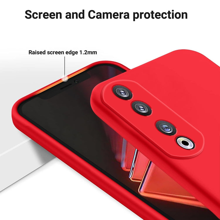 For Honor 90 Pro Pure Color Liquid Silicone Shockproof Phone Case(Red) - Honor Cases by PMC Jewellery | Online Shopping South Africa | PMC Jewellery | Buy Now Pay Later Mobicred