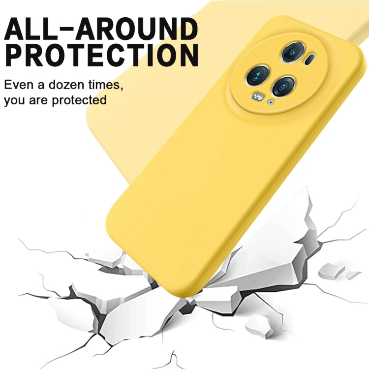 For Honor Magic5 Pro Pure Color Liquid Silicone Shockproof Phone Case(Yellow) - Honor Cases by PMC Jewellery | Online Shopping South Africa | PMC Jewellery | Buy Now Pay Later Mobicred