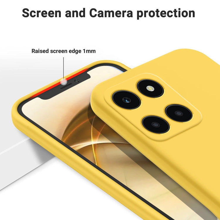 For Honor X6a Pure Color Liquid Silicone Shockproof Phone Case(Yellow) - Honor Cases by PMC Jewellery | Online Shopping South Africa | PMC Jewellery | Buy Now Pay Later Mobicred