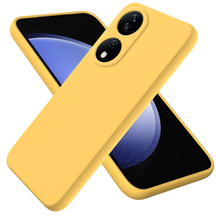 For Honor 90 Smart Solid Color Liquid Silicone Dropproof Full Coverage Phone Case(Yellow) - Honor Cases by PMC TechLife | Online Shopping South Africa | PMC TechLife | Buy Now Pay Later Mobicred