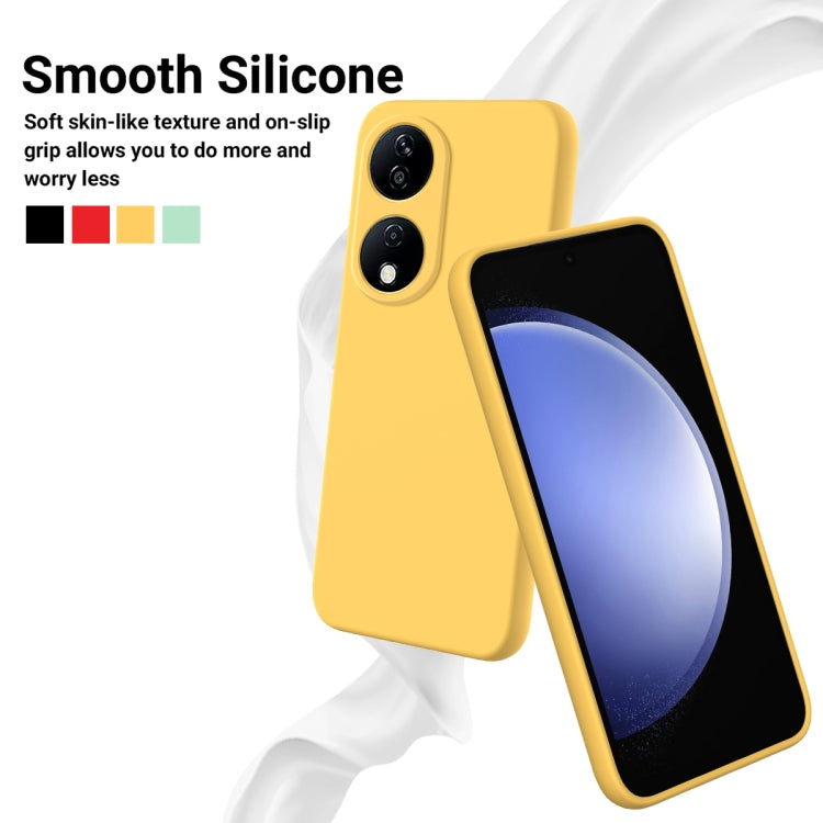 For Honor 90 Smart Solid Color Liquid Silicone Dropproof Full Coverage Phone Case(Yellow) - Honor Cases by PMC TechLife | Online Shopping South Africa | PMC TechLife | Buy Now Pay Later Mobicred