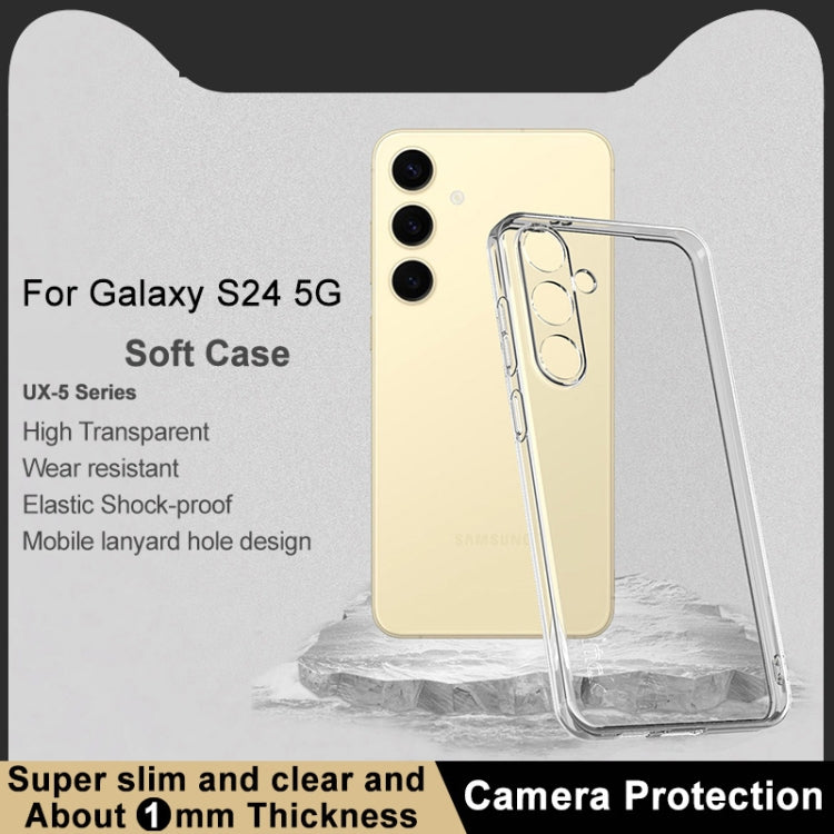 For Samsung Galaxy S24 5G imak UX-5 Series Transparent Shockproof TPU Protective Case(Transparent) - Galaxy S24 5G Cases by imak | Online Shopping South Africa | PMC Jewellery | Buy Now Pay Later Mobicred