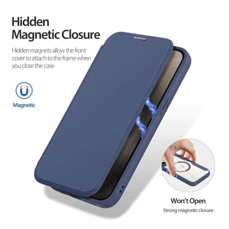 For iPhone 15 Pro Max DUX DUCIS Skin X Pro Series Magsafe PC + TPU Phone Leather Case(Blue) - iPhone 15 Pro Max Cases by DUX DUCIS | Online Shopping South Africa | PMC Jewellery | Buy Now Pay Later Mobicred