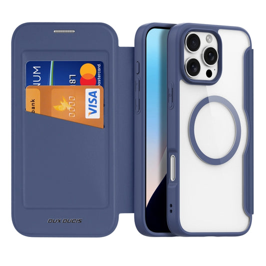 For iPhone 16 Pro Max DUX DUCIS Skin X Pro Series Magsafe PC + TPU Phone Leather Case(Blue) - iPhone 16 Pro Max Cases by DUX DUCIS | Online Shopping South Africa | PMC Jewellery | Buy Now Pay Later Mobicred