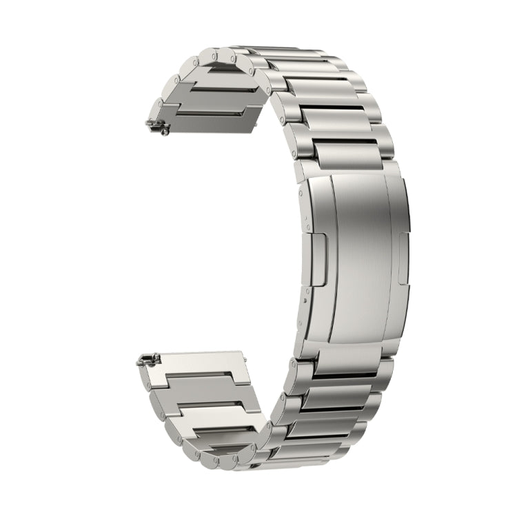 22mm Three Strains Vertical Riser Turtle Buckle Titanium Metal Watch Band(Titanium Gray) - Watch Bands by PMC Jewellery | Online Shopping South Africa | PMC Jewellery