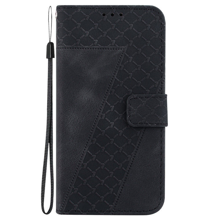 For Google Pixel 9 7-shaped Embossed Leather Phone Case(Black) - Google Cases by PMC Jewellery | Online Shopping South Africa | PMC Jewellery | Buy Now Pay Later Mobicred