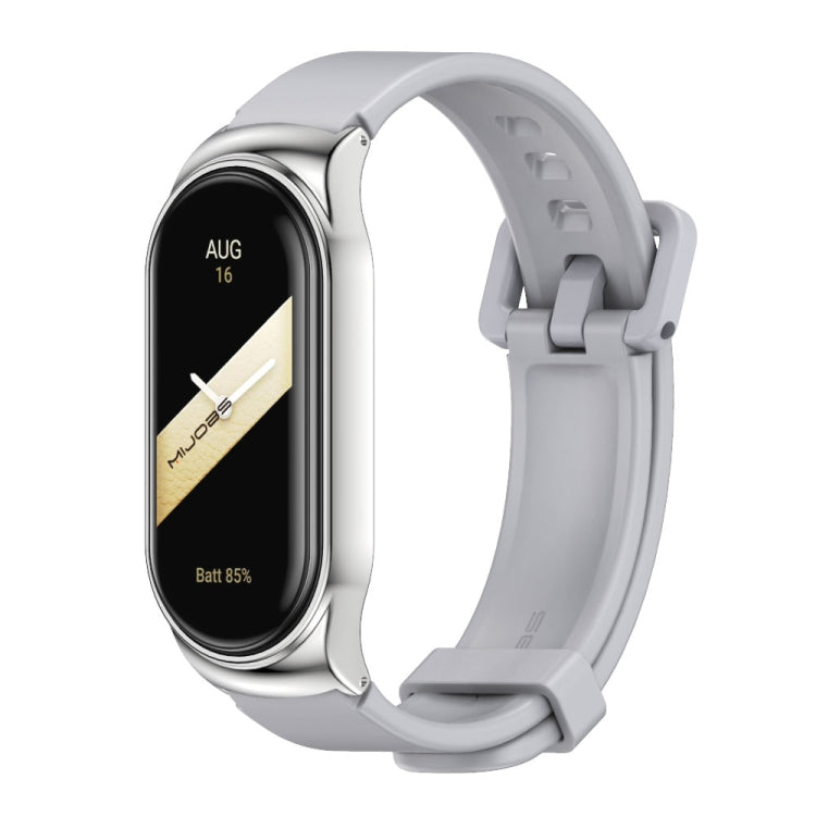 For Xiaomi Mi Band 8 Mijobs CS Case Silicone Watch Band(Grey Silver) - free shipping - PMc TechLife - Order now!