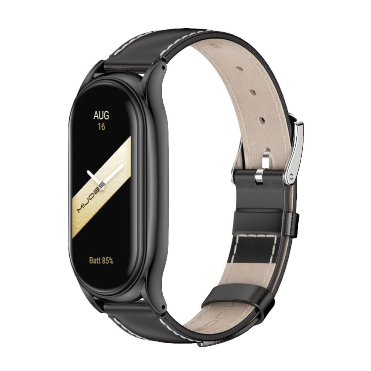 For Xiaomi Mi Band 8 Mijobs Plus Case Genuine Leather Watch Band(Black) - free shipping - PMc TechLife - Order now!